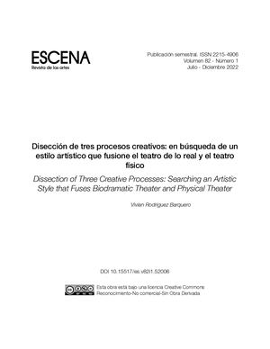 Rodríguez Disección De Tres Procesos Creativos