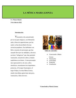 La Mítica Maria Lionza