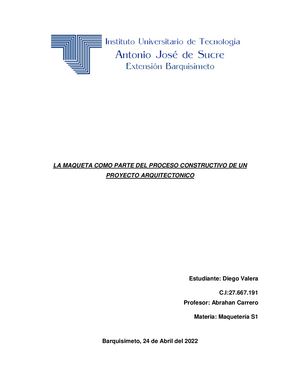 Ensayo Sobre La Maqueta