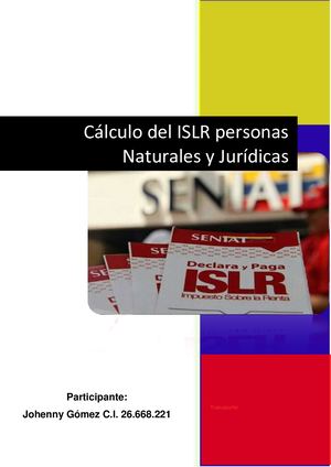 Cálculo Del Islr Personas Naturales Y Jurídicas Johenny