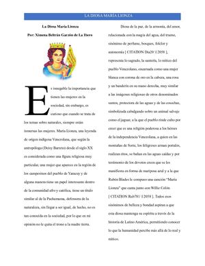 La Diosa Maria Lionza