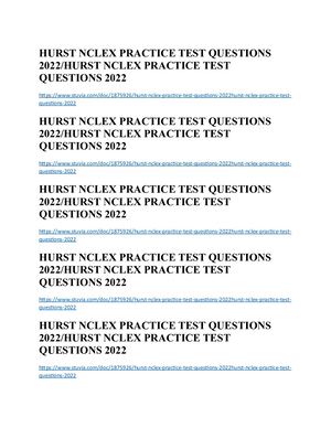 Hurst Nclex Practice Test Questions 2022