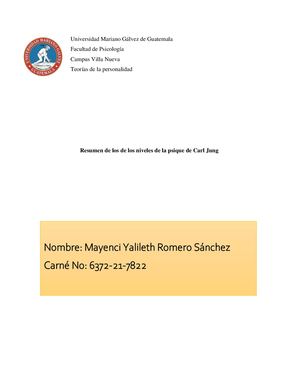 resumen de los niveles de la psique de Carl Jung