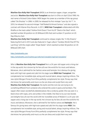 Machine Gun Kelly Hair Transplant, Mgk Hair Transplant