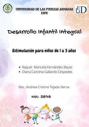 Revista Estimulación para niños de 1 a 3 años.
