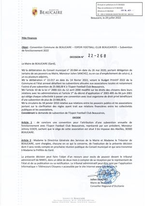 Fichier Décision - Parution Du 1er Août 2022