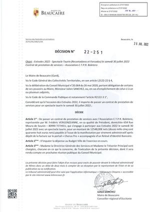 PARUTION DECISIONS DU 27 JUILLET 2022