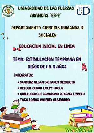 Estimulacion Temprana Para Niños De 1 A 3 Años