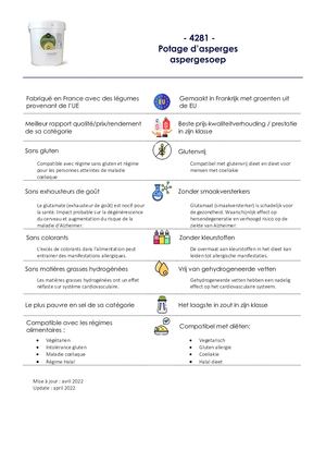1774 Soupe D'asperge Argumentaire - Argumentenlijst 2021 07