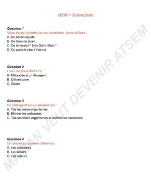 Qcm Mixte 40 Questions + Correction