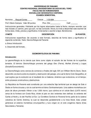 Geomorfología de Bocas del Toro