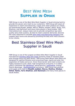 Best Wire Mesh Saudi
