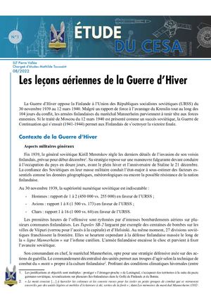 Etude DU CESA N°1 - GUERRE D'HIVER