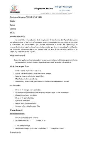 Proyectos Pintura Sobre Tejas