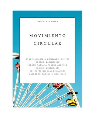 Laboratorio de física 3:  MOVIMIENTO CIRCULAR