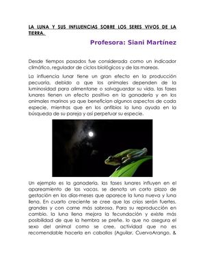 La Luna Y Sus Influencias Sobre Los Seres Vivos De La Tierra