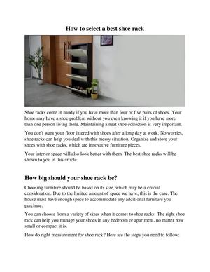 How to select a best shoe rack