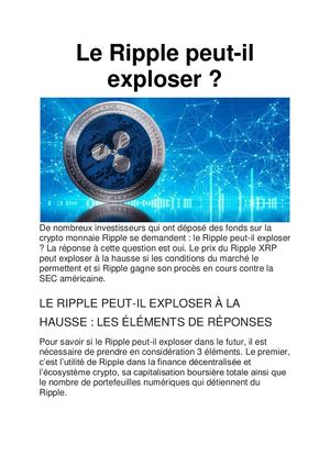 Le Ripple peut-il exploser à la hausse : les réponses