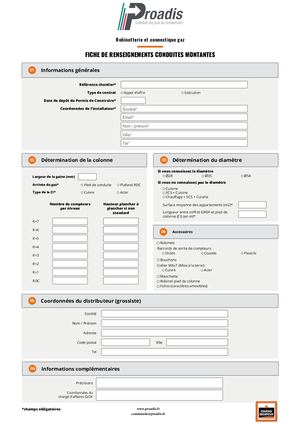 Formulaire Colonne Montante