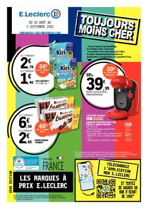 Marques partenaires à prix E.Leclerc 08/09-2022