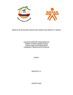 Manejo de datafono pagos con tarjeta de crédito y débito