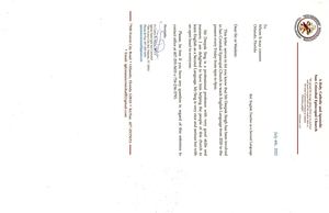 San Cristobal Episcopal Church Recommendation Letter Of Deepak Danny Singh