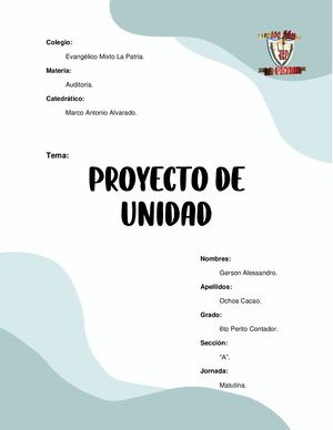 Proyecto De Unidad Auditoria 6to Pc Gerson Ochoa