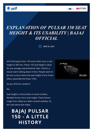 Pulsar 150 Seat Height