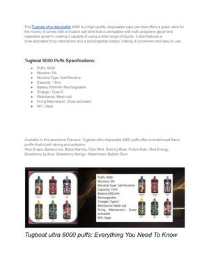 Tugboat Ultra Disposable