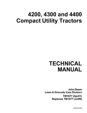 John Deere 4200 4300 4400 Utility Tractor Repair Service Manual
