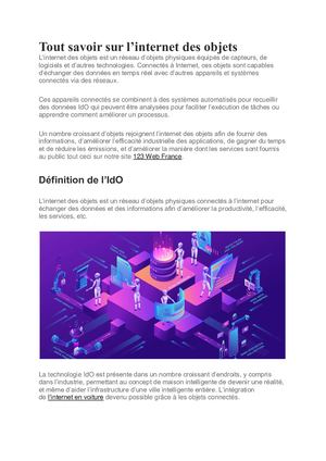 Quelle est la définition de l’internet des objets ?