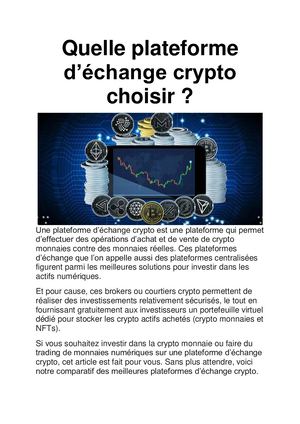échange de crypto