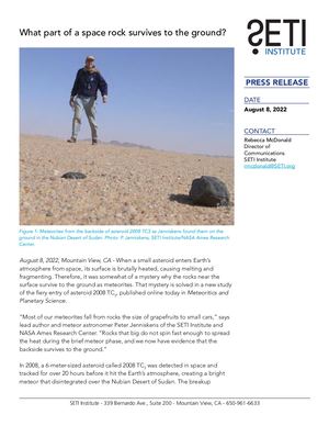 What part of a space rock survives to the ground?