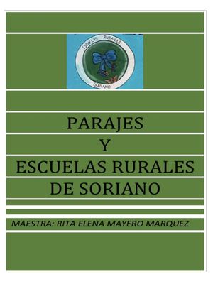 Parajes y Escuelas rurales de Soriano.