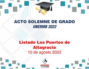 Acto Solemne De Grado Los Puertos de Altagracia