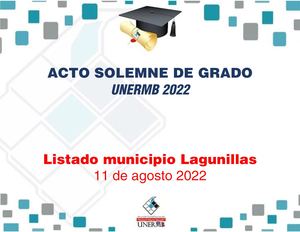 Acto Solemne de Grado municipio Lagunillas