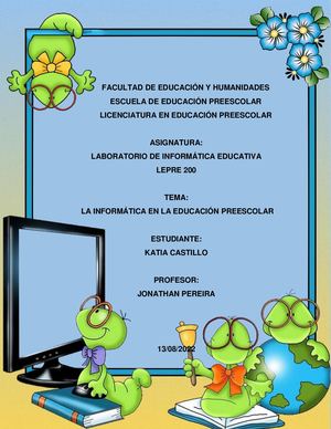 La Informatica En La Educación Preescolar Lepre 200