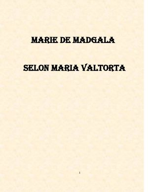 Marie De Magdala Selon Maria Valtorta I