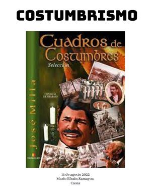 Cuadros de Costumbres José Milla y Vidaurre Revista