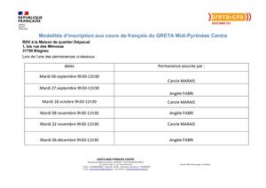 Permanences Greta Sept Déc 2022