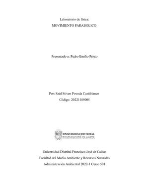 Laboratorio De Física (Movimiento Parabolico)