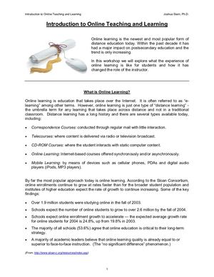 Intro to Online Education