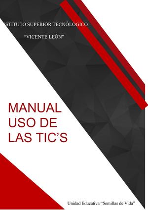 Manual Interactivo Uso de las Tics Unidad Educativa Semillas De Vida