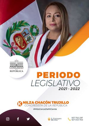 PERIODO LEGISLATIVO 2021-2022 - CONGRESISTA NILZA CHACÓN TRUJILLO