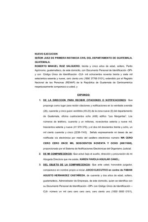 Memorial De Juicio Ejecutivo 2022