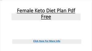 Female Keto Diet Plan Pdf Free