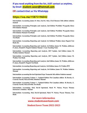 FUll List Test Bank And Solution Manual 2022 2023 ( Student Saver Team ) Part 6