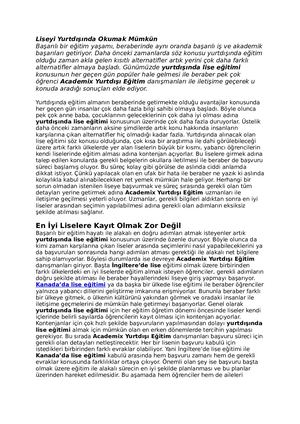 1- Liseyi Yurtdışında Okumak Mümkün