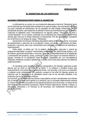 Apuntes Introducción A La Servucción Gral