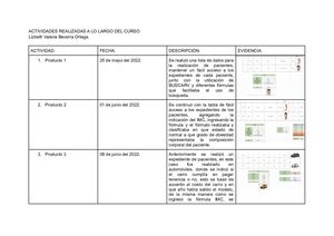 Actividades Realizadas A Lo Largo Del Curso